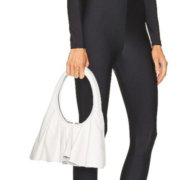 New In Box Coperni White Ghost Swipe Bag Skirted Ruffle - Picture 7 of 8